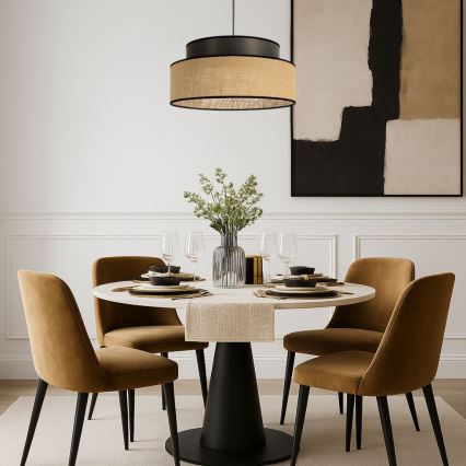 Luster na sajli BOHO 1xE27/60W/230V prečnik 40 cm braon/bež
