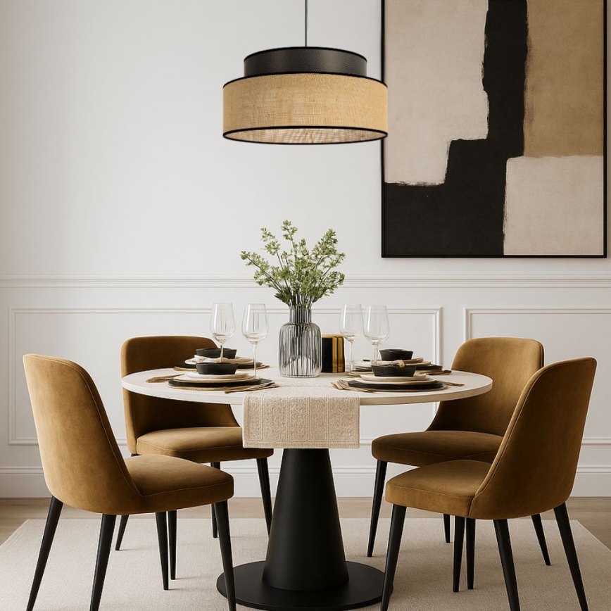 Luster na sajli BOHO 1xE27/60W/230V prečnik 40 cm braon/bež