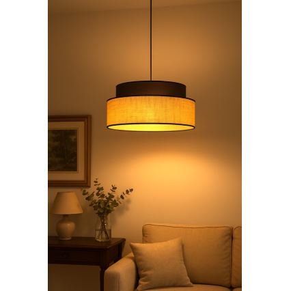 Luster na sajli BOHO 1xE27/60W/230V prečnik 40 cm braon/bež