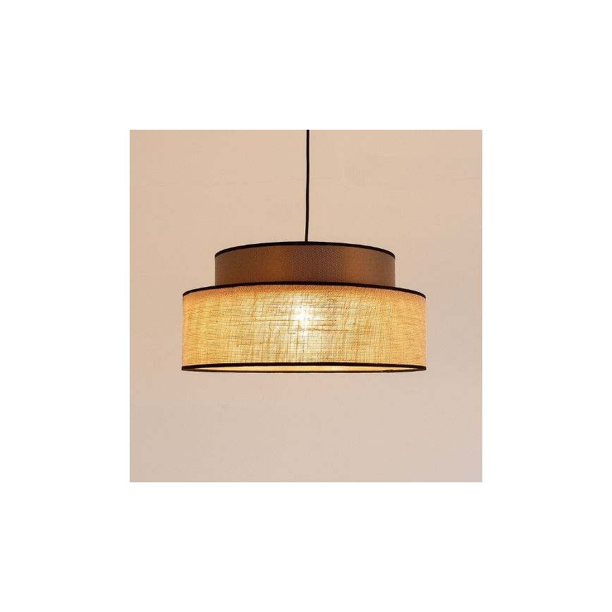 Luster na sajli BOHO 1xE27/60W/230V prečnik 40 cm braon/bež