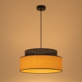 Luster na sajli BOHO 1xE27/60W/230V prečnik 40 cm crna/ratan