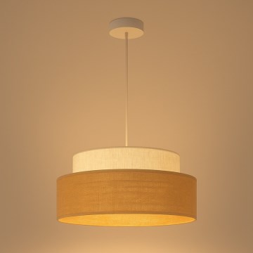 Luster na sajli BOHO 1xE27/60W/230V prečnik 40 cm krem/bež