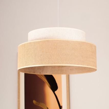 Luster na sajli BOHO 1xE27/60W/230V prečnik 40 cm krem/bež