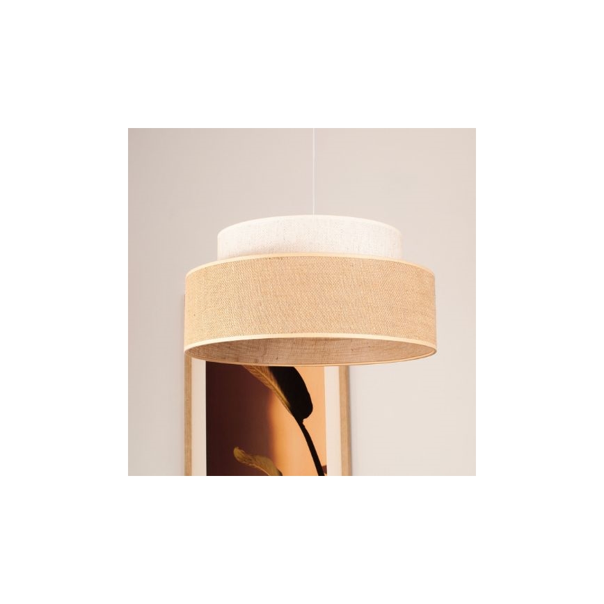 Luster na sajli BOHO 1xE27/60W/230V prečnik 40 cm krem/bež