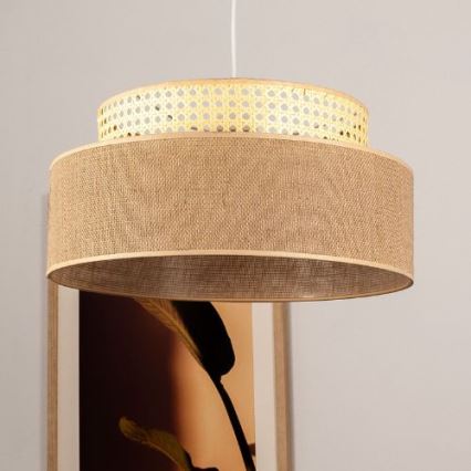 Luster na sajli BOHO 1xE27/60W/230V, prečnik 40 cm, ratan