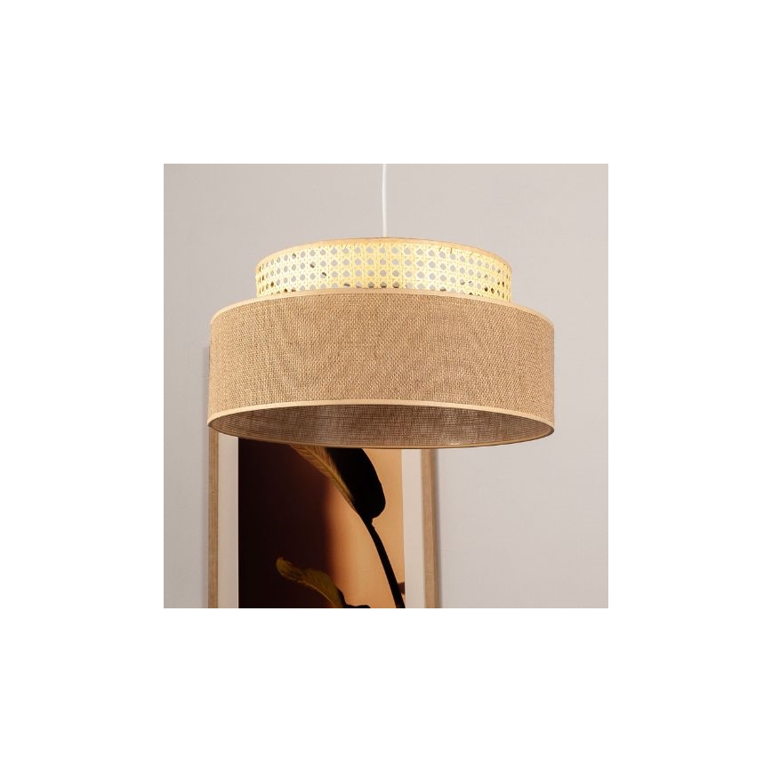 Luster na sajli BOHO 1xE27/60W/230V, prečnik 40 cm, ratan