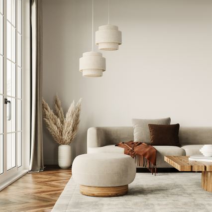 Luster na sajli BOHO 2xE27/60W/230V bela