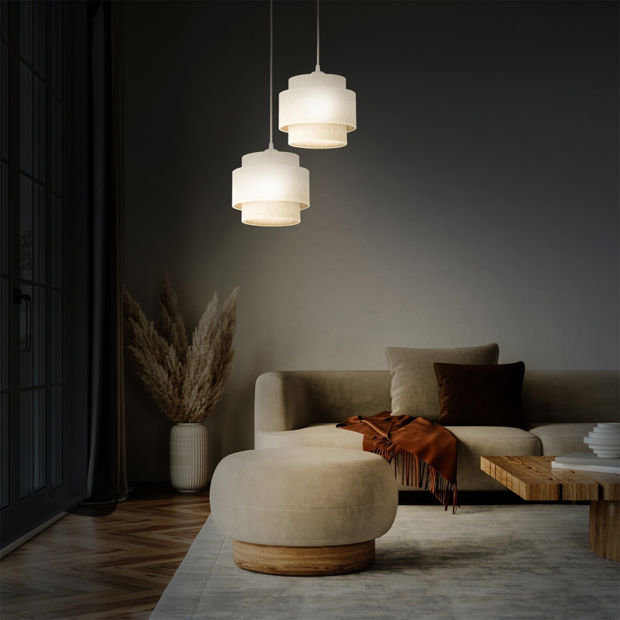 Luster na sajli BOHO 2xE27/60W/230V bela