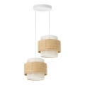 Luster na sajli BOHO 2xE27/60W/230V juta/krem