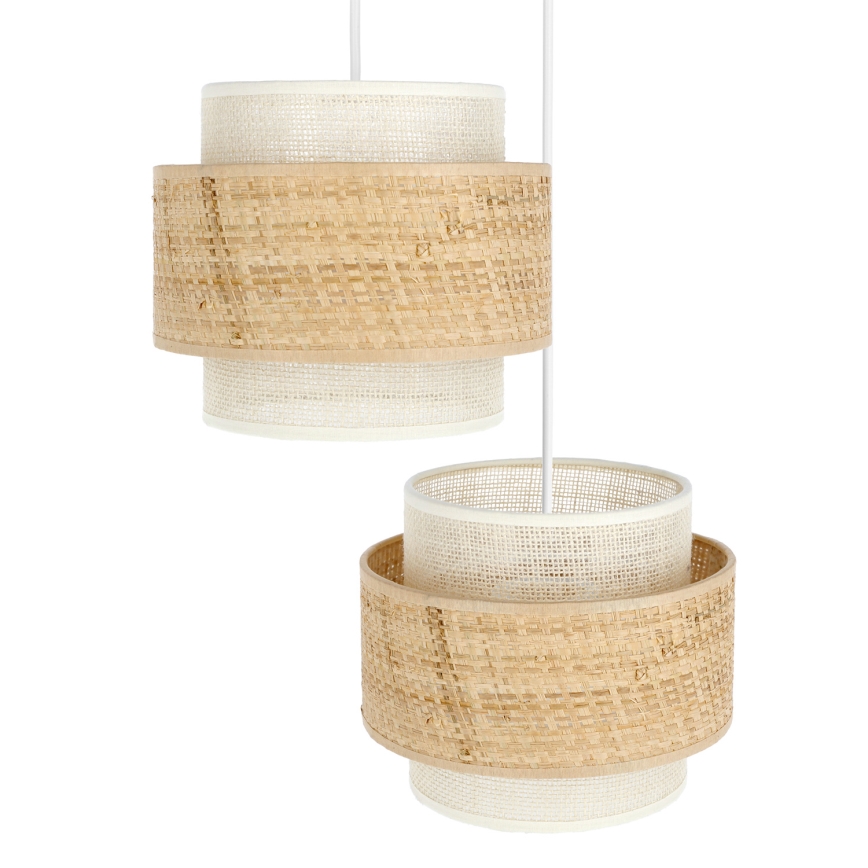 Luster na sajli BOHO 2xE27/60W/230V juta/krem