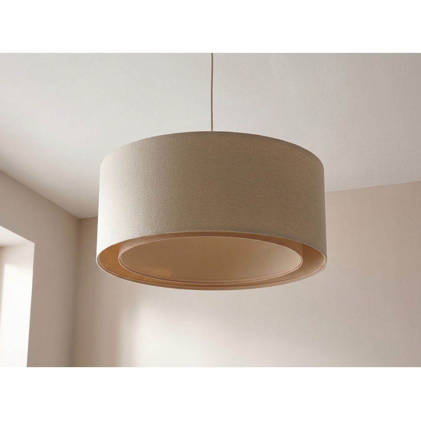 Luster na sajli BOHO TRINITI 1xE27/60W/230V, prečnik 50 cm, krem