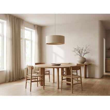 Luster na sajli BOHO TRINITI 1xE27/60W/230V, prečnik 50 cm, krem