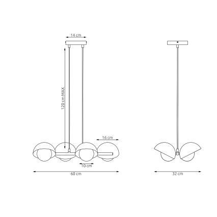 Luster na sajli BOOM 4xG9/8W/230V beli