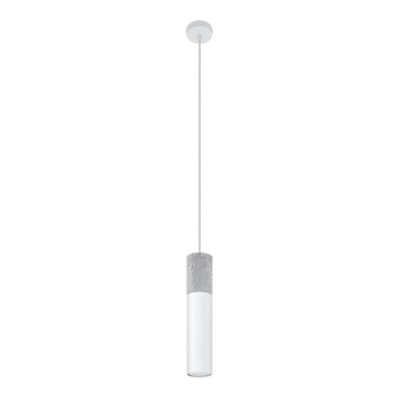 Luster na sajli BORGIO 1xGU10/40W/230V beton/metal bela