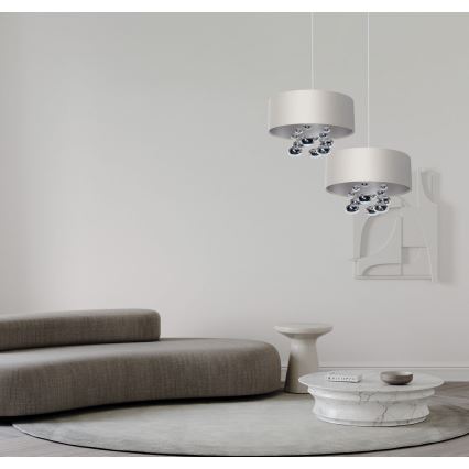 Luster na sajli BUBBLE 1xE27/60W/230V prečnik 40 cm bela