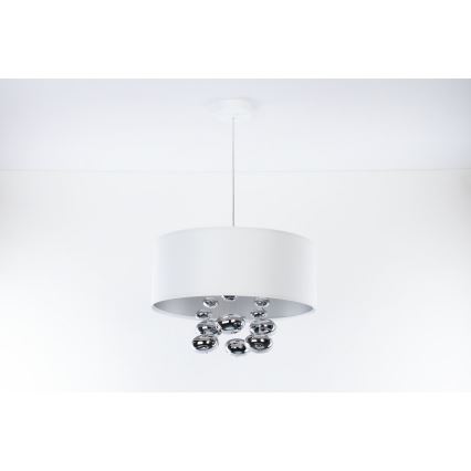 Luster na sajli BUBBLE 1xE27/60W/230V prečnik 40 cm bela