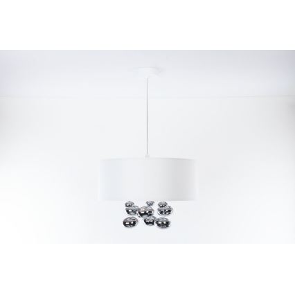 Luster na sajli BUBBLE 1xE27/60W/230V prečnik 40 cm bela