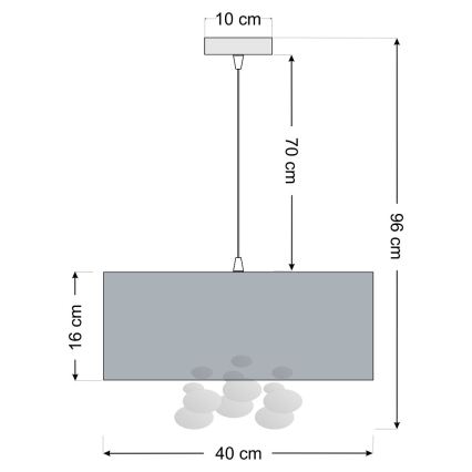 Luster na sajli BUBBLE 1xE27/60W/230V prečnik 40 cm bela