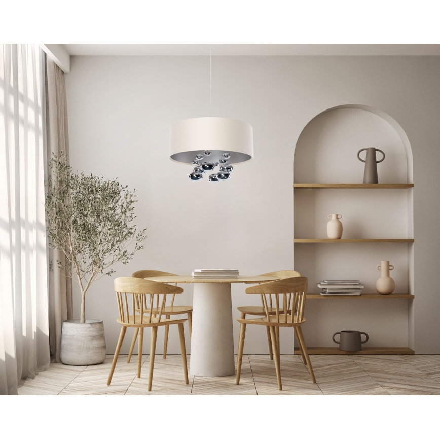 Luster na sajli BUBBLE 1xE27/60W/230V prečnik 40 cm bež