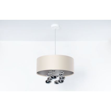 Luster na sajli BUBBLE 1xE27/60W/230V prečnik 40 cm bež