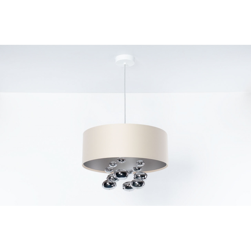 Luster na sajli BUBBLE 1xE27/60W/230V prečnik 40 cm bež