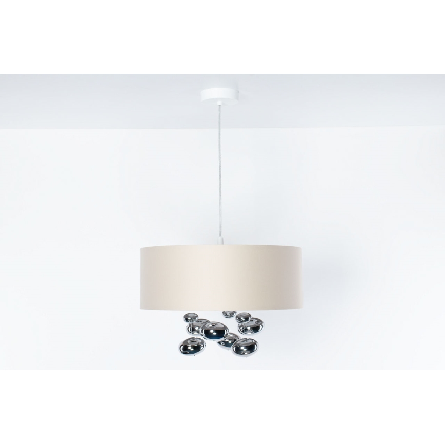 Luster na sajli BUBBLE 1xE27/60W/230V prečnik 40 cm bež
