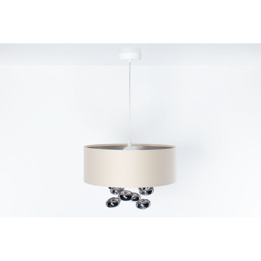 Luster na sajli BUBBLE 1xE27/60W/230V prečnik 40 cm bež