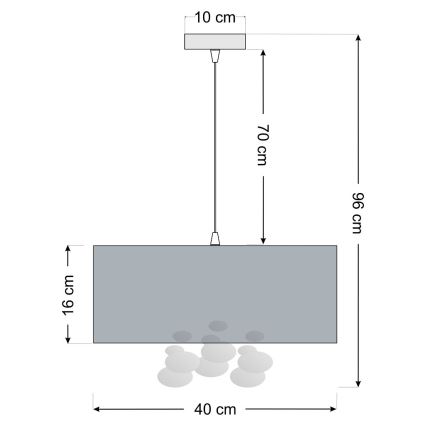 Luster na sajli BUBBLE 1xE27/60W/230V prečnik 40 cm bež