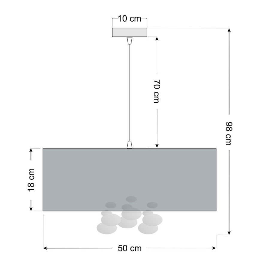 Luster na sajli BUBBLE 1xE27/60W/230V, prečnik 50 cm, bež