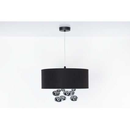 Luster na sajli BUBBLE 1xE27/60W/230V prečnika 40 cm crna