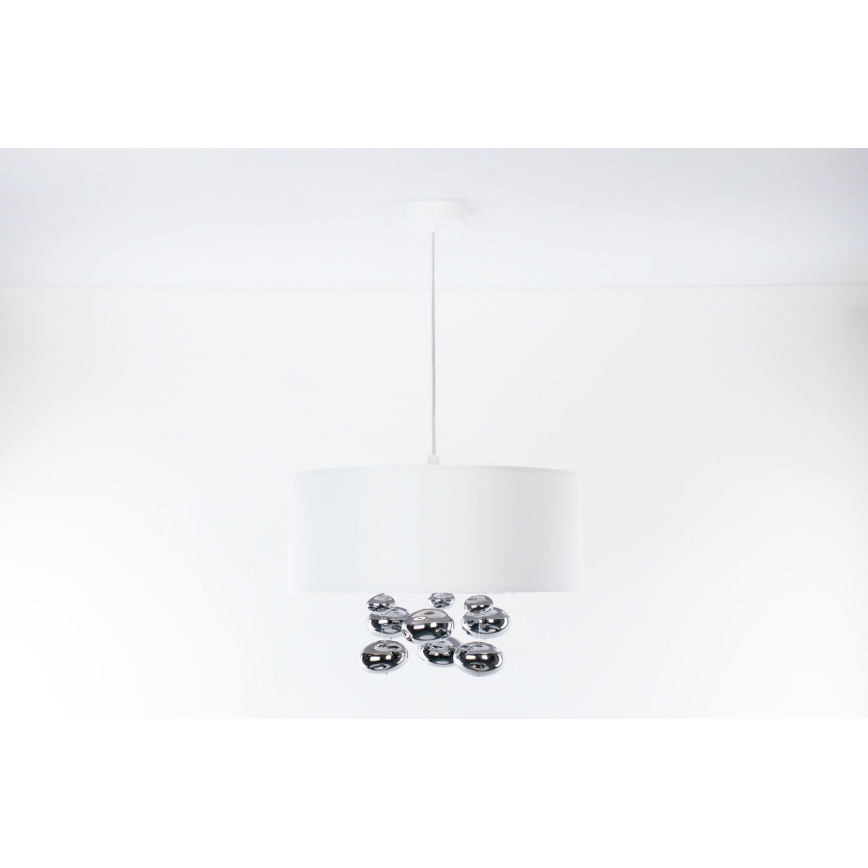 Luster na sajli BUBBLE 1xE27/60W/230V Ø 50 cm bela
