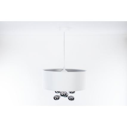 Luster na sajli BUBBLE 1xE27/60W/230V Ø 50 cm bela
