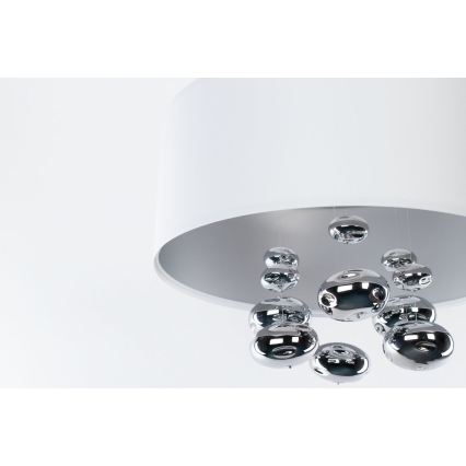 Luster na sajli BUBBLE 1xE27/60W/230V Ø 50 cm bela