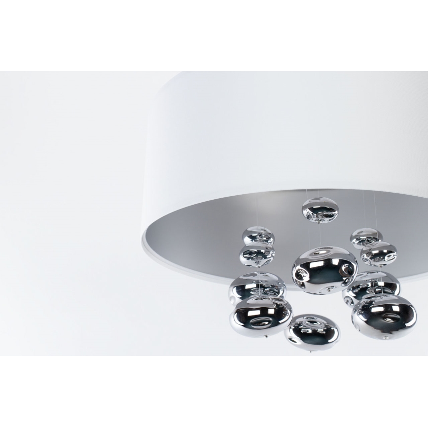 Luster na sajli BUBBLE 1xE27/60W/230V Ø 50 cm bela