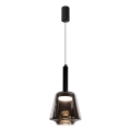 Luster na sajli BUENO 1xGX53/9W/230V prečnik 18 cm zadimljeno crna