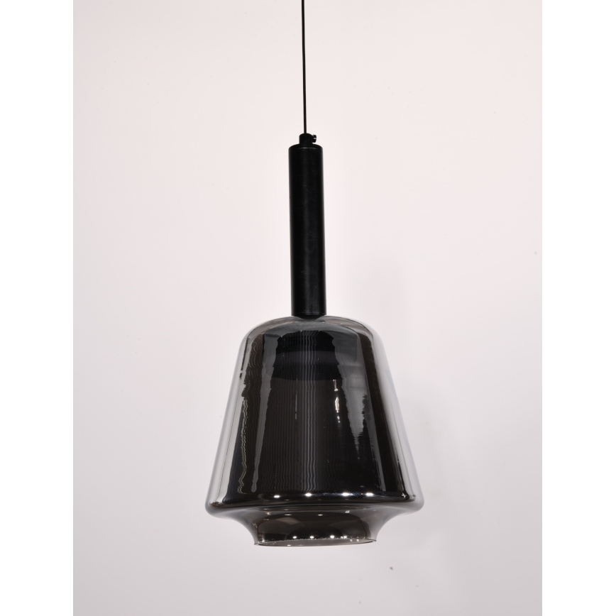 Luster na sajli BUENO 1xGX53/9W/230V prečnik 18 cm zadimljeno crna