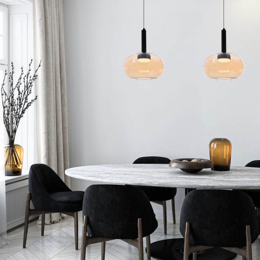Luster na sajli BUENO 1xGX53/9W/230V, prečnik 25 cm, dimljeno bež