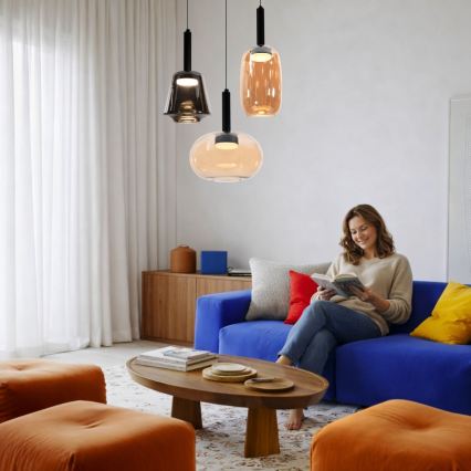 Luster na sajli BUENO 1xGX53/9W/230V, prečnik 25 cm, dimljeno bež