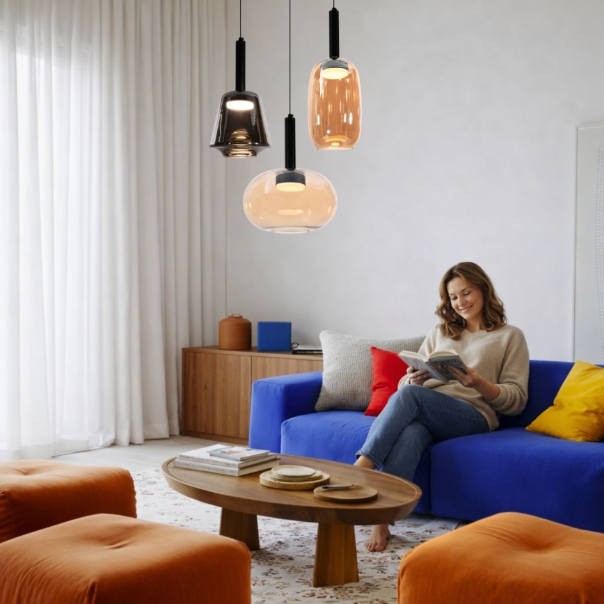 Luster na sajli BUENO 1xGX53/9W/230V, prečnik 25 cm, dimljeno bež