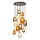 Luster na sajli CACTUS 16xG9/5W/230V bakrena/siva/bela