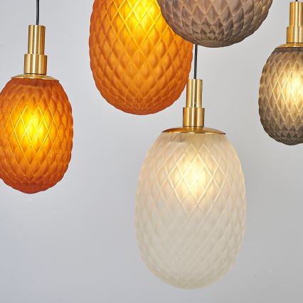 Luster na sajli CACTUS 16xG9/5W/230V bakrena/siva/bela