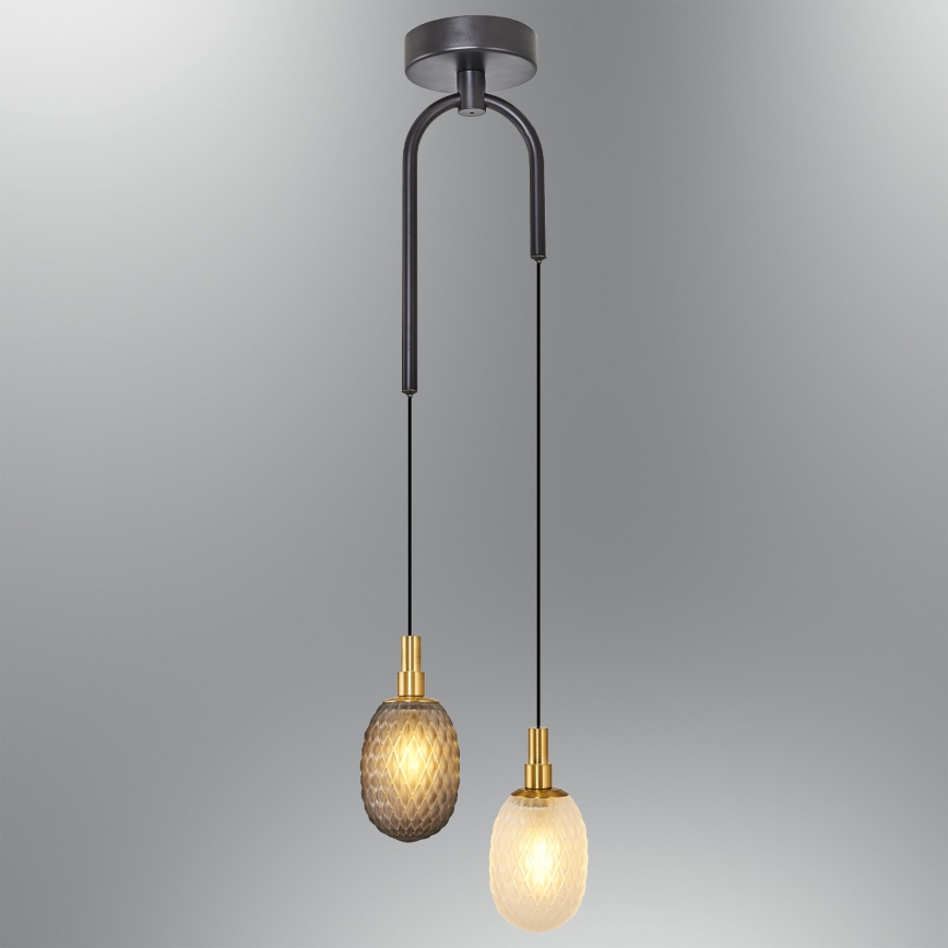 Luster na sajli CACTUS 2xG9/5W/230V siva/bela