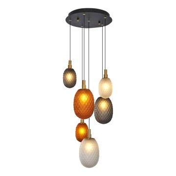 Luster na sajli CACTUS 6xG9/5W/230V bakarna/siva/bela