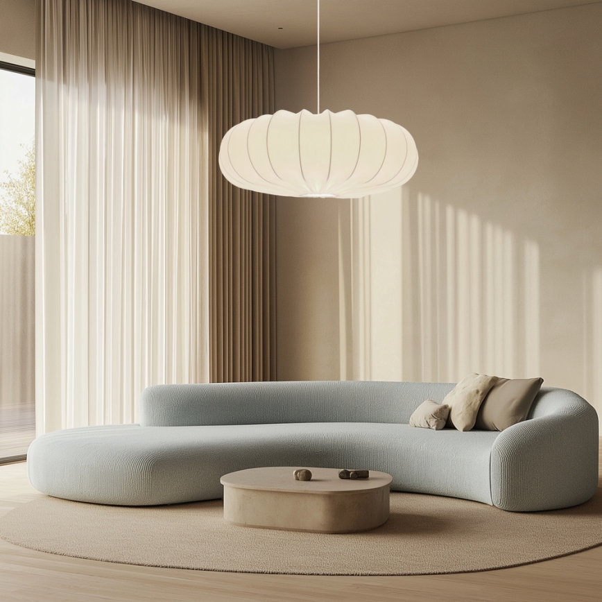 Luster na sajli CAFEE 1xE27/40W/230V prečnik 66 cm beo