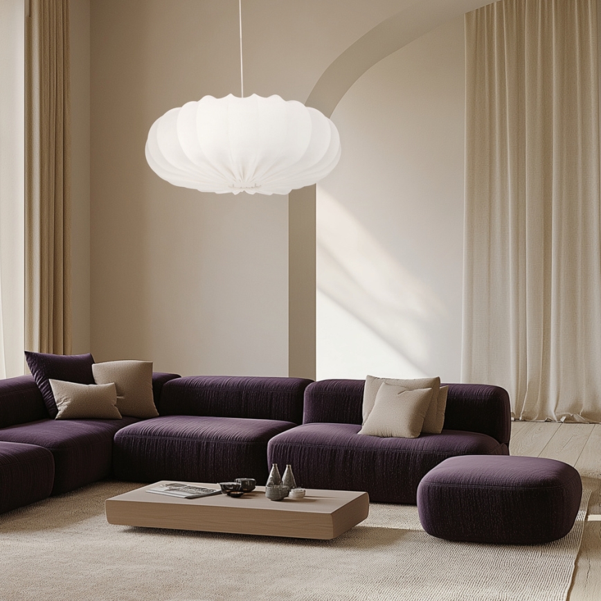 Luster na sajli CAFEE 1xE27/40W/230V prečnik 66 cm beo