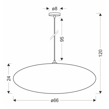 Luster na sajli CAFEE 1xE27/40W/230V prečnik 66 cm beo