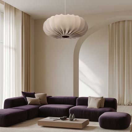 Luster na sajli CAFEE 1xE27/40W/230V prečnik 66 cm bež