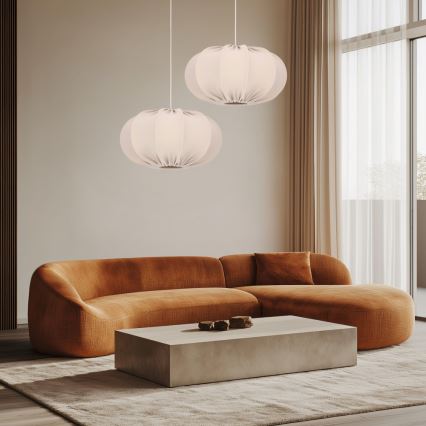 Luster na sajli CAFEE 1xE27/40W/230V, prečnika 52 cm, bež