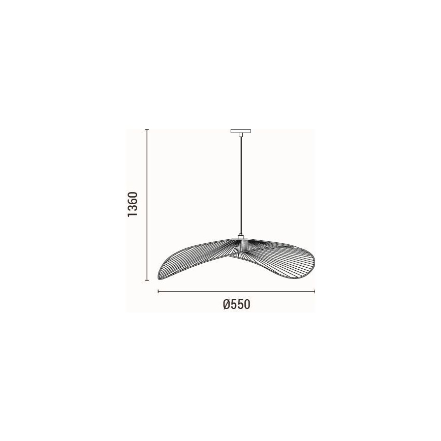 Luster na sajli CALYPSO 1xE27/15W/230V prečnik 55 cm bambus