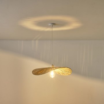 Luster na sajli CALYPSO 1xE27/15W/230V prečnik 55 cm bambus